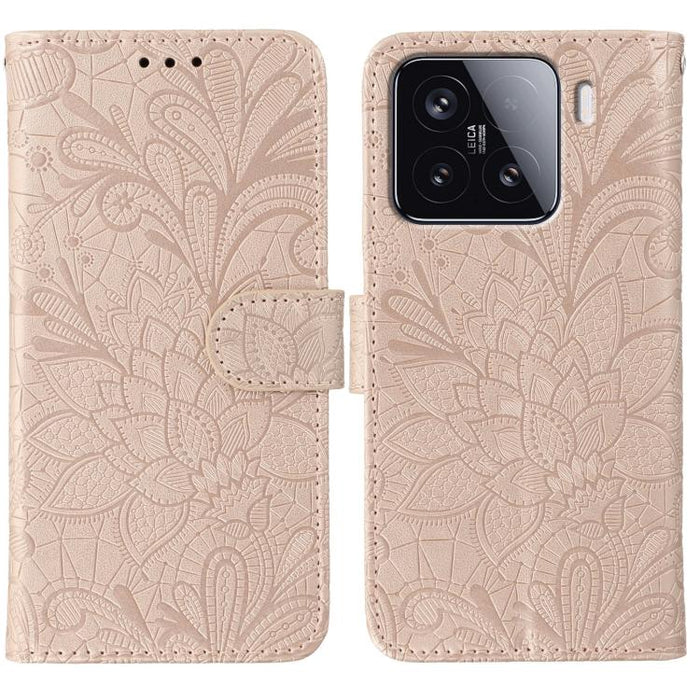 Funda para teléfono de cuero con tapa y estampado de flores de encaje, For Xiaomi 17 Pro, For Xiaomi 17, For Xiaomi 15T Pro 5G, For Xiaomi 15T 5G, For Xiaomi Poco F7 Ultra / Redmi K80 Pro, For Xiaomi Poco F7 Pro / Redmi K80                             ...