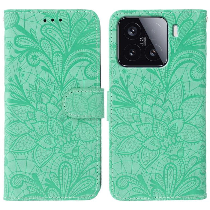 Funda para teléfono de cuero con tapa y estampado de flores de encaje, For Xiaomi 17 Pro, For Xiaomi 17, For Xiaomi 15T Pro 5G, For Xiaomi 15T 5G, For Xiaomi Poco F7 Ultra / Redmi K80 Pro, For Xiaomi Poco F7 Pro / Redmi K80                             ...