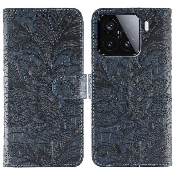 Funda para teléfono de cuero con tapa y estampado de flores de encaje, For Xiaomi 17 Pro, For Xiaomi 17, For Xiaomi 15T Pro 5G, For Xiaomi 15T 5G, For Xiaomi Poco F7 Ultra / Redmi K80 Pro, For Xiaomi Poco F7 Pro / Redmi K80                             ...