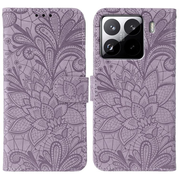Funda para teléfono de cuero con tapa y estampado de flores de encaje, For Xiaomi 17 Pro, For Xiaomi 17, For Xiaomi 15T Pro 5G, For Xiaomi 15T 5G, For Xiaomi Poco F7 Ultra / Redmi K80 Pro, For Xiaomi Poco F7 Pro / Redmi K80                             ...