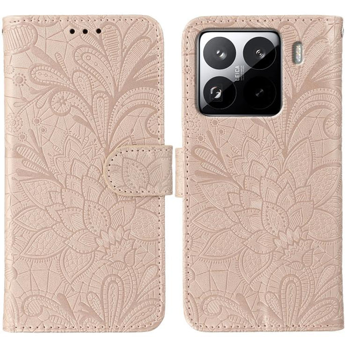 Funda para teléfono de cuero con tapa y estampado de flores de encaje, For Xiaomi 17 Pro, For Xiaomi 17, For Xiaomi 15T Pro 5G, For Xiaomi 15T 5G, For Xiaomi Poco F7 Ultra / Redmi K80 Pro, For Xiaomi Poco F7 Pro / Redmi K80                             ...