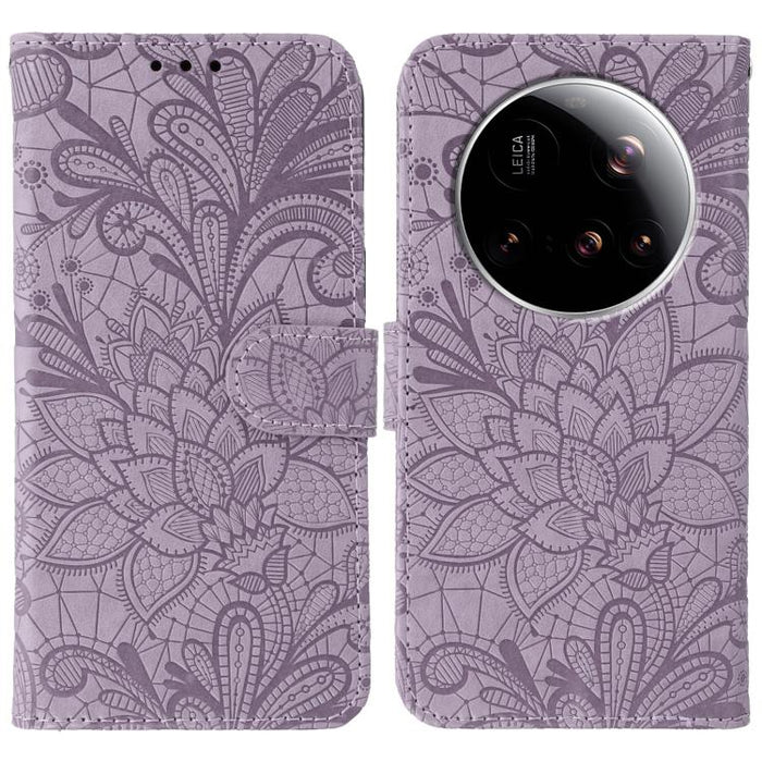 Funda para teléfono de cuero con tapa y estampado de flores de encaje, For Xiaomi 17 Pro, For Xiaomi 17, For Xiaomi 15T Pro 5G, For Xiaomi 15T 5G, For Xiaomi Poco F7 Ultra / Redmi K80 Pro, For Xiaomi Poco F7 Pro / Redmi K80                             ...
