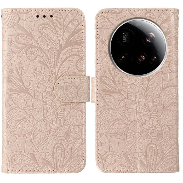 Funda para teléfono de cuero con tapa y estampado de flores de encaje, For Xiaomi 17 Pro, For Xiaomi 17, For Xiaomi 15T Pro 5G, For Xiaomi 15T 5G, For Xiaomi Poco F7 Ultra / Redmi K80 Pro, For Xiaomi Poco F7 Pro / Redmi K80                             ...
