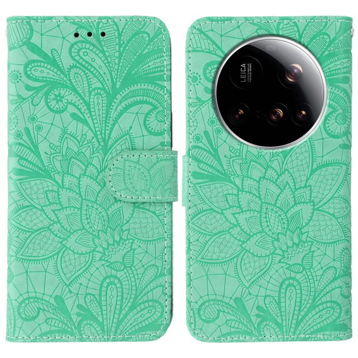 Funda para teléfono de cuero con tapa y estampado de flores de encaje, For Xiaomi 17 Pro, For Xiaomi 17, For Xiaomi 15T Pro 5G, For Xiaomi 15T 5G, For Xiaomi Poco F7 Ultra / Redmi K80 Pro, For Xiaomi Poco F7 Pro / Redmi K80                             ...