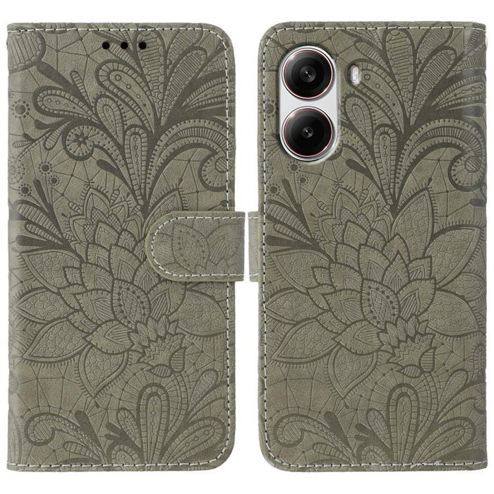 Funda para teléfono de cuero con tapa y estampado de flores de encaje, For Xiaomi 17 Pro, For Xiaomi 17, For Xiaomi 15T Pro 5G, For Xiaomi 15T 5G, For Xiaomi Poco F7 Ultra / Redmi K80 Pro, For Xiaomi Poco F7 Pro / Redmi K80                             ...
