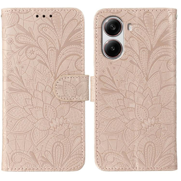 Funda para teléfono de cuero con tapa y estampado de flores de encaje, For Xiaomi 17 Pro, For Xiaomi 17, For Xiaomi 15T Pro 5G, For Xiaomi 15T 5G, For Xiaomi Poco F7 Ultra / Redmi K80 Pro, For Xiaomi Poco F7 Pro / Redmi K80                             ...