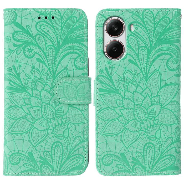 Funda para teléfono de cuero con tapa y estampado de flores de encaje, For Xiaomi 17 Pro, For Xiaomi 17, For Xiaomi 15T Pro 5G, For Xiaomi 15T 5G, For Xiaomi Poco F7 Ultra / Redmi K80 Pro, For Xiaomi Poco F7 Pro / Redmi K80                             ...