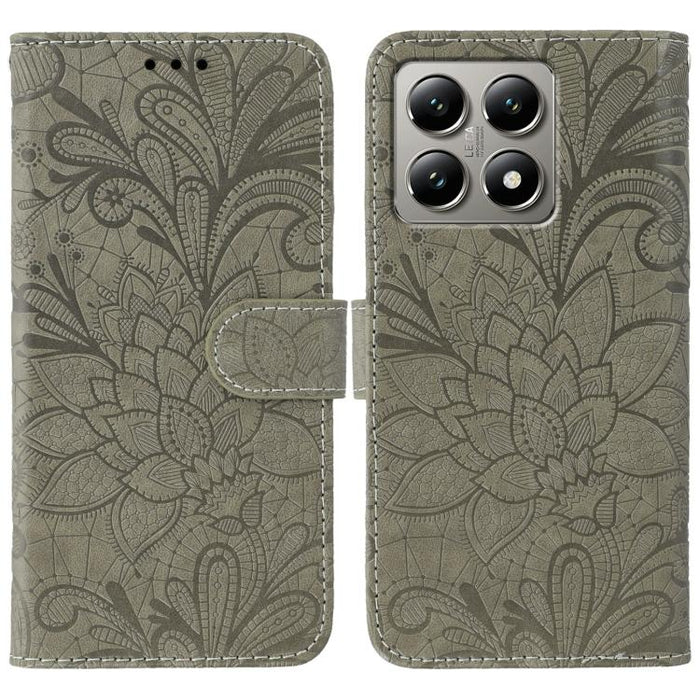 Funda para teléfono de cuero con tapa y estampado de flores de encaje, For Xiaomi 17 Pro, For Xiaomi 17, For Xiaomi 15T Pro 5G, For Xiaomi 15T 5G, For Xiaomi Poco F7 Ultra / Redmi K80 Pro, For Xiaomi Poco F7 Pro / Redmi K80                             ...
