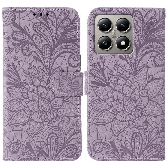 Funda para teléfono de cuero con tapa y estampado de flores de encaje, For Xiaomi 17 Pro, For Xiaomi 17, For Xiaomi 15T Pro 5G, For Xiaomi 15T 5G, For Xiaomi Poco F7 Ultra / Redmi K80 Pro, For Xiaomi Poco F7 Pro / Redmi K80                             ...