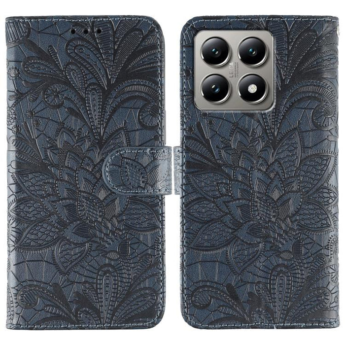 Funda para teléfono de cuero con tapa y estampado de flores de encaje, For Xiaomi 17 Pro, For Xiaomi 17, For Xiaomi 15T Pro 5G, For Xiaomi 15T 5G, For Xiaomi Poco F7 Ultra / Redmi K80 Pro, For Xiaomi Poco F7 Pro / Redmi K80                             ...