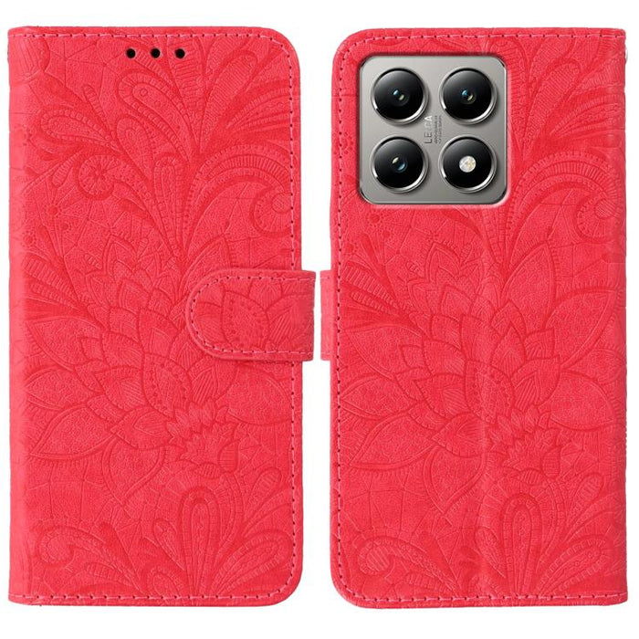 Funda para teléfono de cuero con tapa y estampado de flores de encaje, For Xiaomi 17 Pro, For Xiaomi 17, For Xiaomi 15T Pro 5G, For Xiaomi 15T 5G, For Xiaomi Poco F7 Ultra / Redmi K80 Pro, For Xiaomi Poco F7 Pro / Redmi K80                             ...