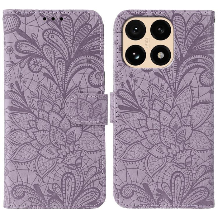 Funda para teléfono de cuero con tapa y estampado de flores de encaje, For Xiaomi 17 Pro, For Xiaomi 17, For Xiaomi 15T Pro 5G, For Xiaomi 15T 5G, For Xiaomi Poco F7 Ultra / Redmi K80 Pro, For Xiaomi Poco F7 Pro / Redmi K80                             ...
