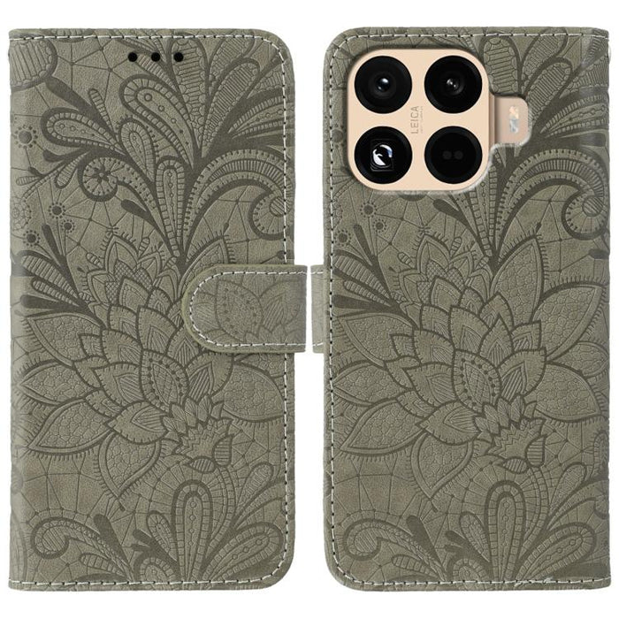 Funda para teléfono de cuero con tapa y estampado de flores de encaje, For Xiaomi 17 Pro, For Xiaomi 17, For Xiaomi 15T Pro 5G, For Xiaomi 15T 5G, For Xiaomi Poco F7 Ultra / Redmi K80 Pro, For Xiaomi Poco F7 Pro / Redmi K80                             ...