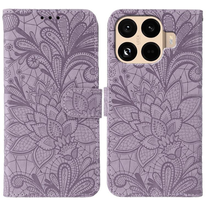 Funda para teléfono de cuero con tapa y estampado de flores de encaje, For Xiaomi 17 Pro, For Xiaomi 17, For Xiaomi 15T Pro 5G, For Xiaomi 15T 5G, For Xiaomi Poco F7 Ultra / Redmi K80 Pro, For Xiaomi Poco F7 Pro / Redmi K80                             ...