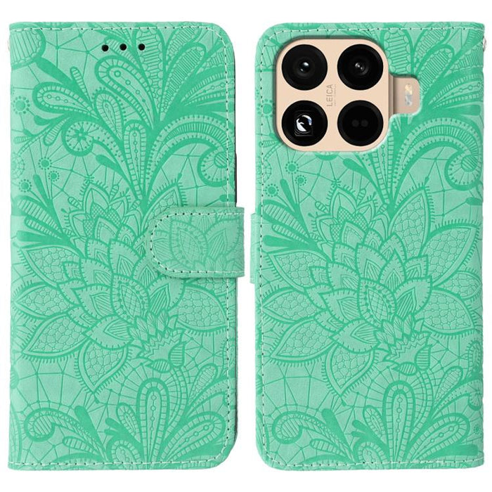 Funda para teléfono de cuero con tapa y estampado de flores de encaje, For Xiaomi 17 Pro, For Xiaomi 17, For Xiaomi 15T Pro 5G, For Xiaomi 15T 5G, For Xiaomi Poco F7 Ultra / Redmi K80 Pro, For Xiaomi Poco F7 Pro / Redmi K80                             ...