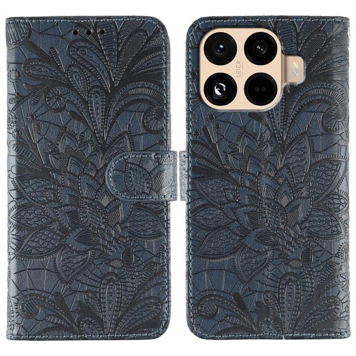 Funda para teléfono de cuero con tapa y estampado de flores de encaje, For Xiaomi 17 Pro, For Xiaomi 17, For Xiaomi 15T Pro 5G, For Xiaomi 15T 5G, For Xiaomi Poco F7 Ultra / Redmi K80 Pro, For Xiaomi Poco F7 Pro / Redmi K80                             ...