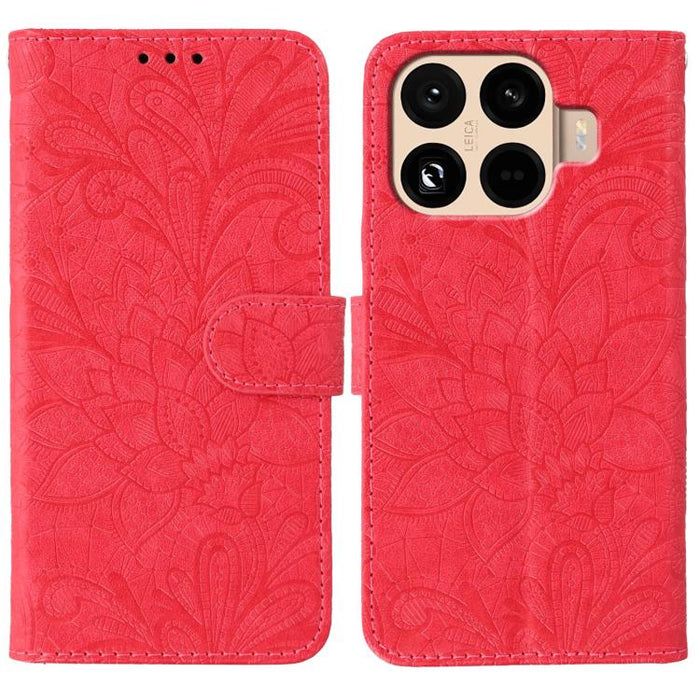 Funda para teléfono de cuero con tapa y estampado de flores de encaje, For Xiaomi 17 Pro, For Xiaomi 17, For Xiaomi 15T Pro 5G, For Xiaomi 15T 5G, For Xiaomi Poco F7 Ultra / Redmi K80 Pro, For Xiaomi Poco F7 Pro / Redmi K80                             ...