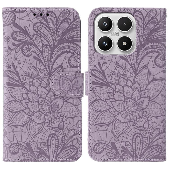 Funda para teléfono de cuero con tapa y estampado de flores de encaje, For Xiaomi 17 Pro, For Xiaomi 17, For Xiaomi 15T Pro 5G, For Xiaomi 15T 5G, For Xiaomi Poco F7 Ultra / Redmi K80 Pro, For Xiaomi Poco F7 Pro / Redmi K80                             ...
