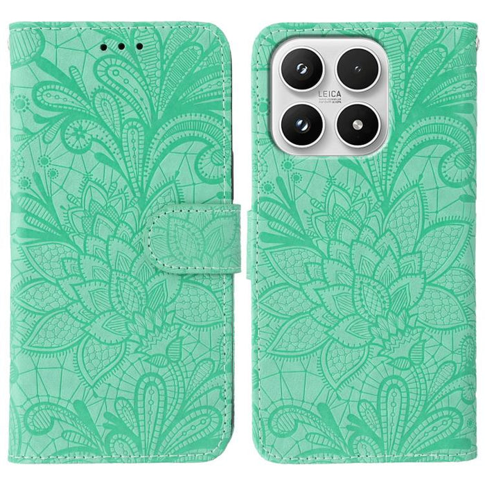 Funda para teléfono de cuero con tapa y estampado de flores de encaje, For Xiaomi 17 Pro, For Xiaomi 17, For Xiaomi 15T Pro 5G, For Xiaomi 15T 5G, For Xiaomi Poco F7 Ultra / Redmi K80 Pro, For Xiaomi Poco F7 Pro / Redmi K80                             ...