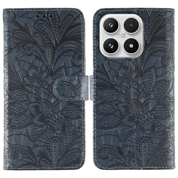 Funda para teléfono de cuero con tapa y estampado de flores de encaje, For Xiaomi 17 Pro, For Xiaomi 17, For Xiaomi 15T Pro 5G, For Xiaomi 15T 5G, For Xiaomi Poco F7 Ultra / Redmi K80 Pro, For Xiaomi Poco F7 Pro / Redmi K80                             ...