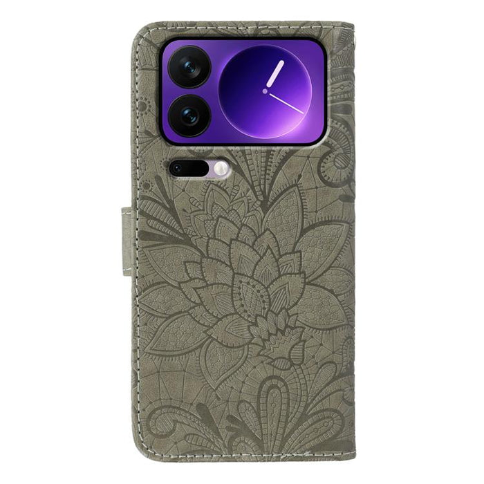 Funda para teléfono de cuero con tapa y estampado de flores de encaje, For Xiaomi 17 Pro, For Xiaomi 17, For Xiaomi 15T Pro 5G, For Xiaomi 15T 5G, For Xiaomi Poco F7 Ultra / Redmi K80 Pro, For Xiaomi Poco F7 Pro / Redmi K80                             ...