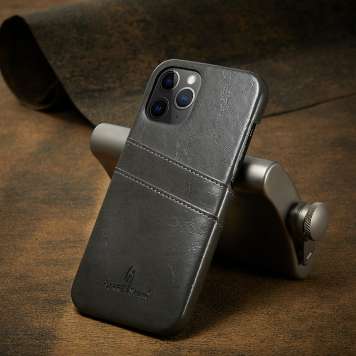 Funda de cuero PU con textura de cera de aceite retro Fierre Shann con ranuras para tarjetas, For iPhone 12 Pro Max, For iPhone 12 / 12 Pro, For iPhone 12 mini