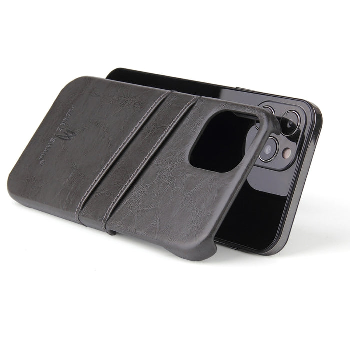 Funda de cuero PU con textura de cera de aceite retro Fierre Shann con ranuras para tarjetas, For iPhone 12 Pro Max, For iPhone 12 / 12 Pro, For iPhone 12 mini