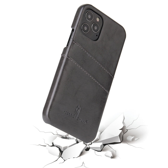 Funda de cuero PU con textura de cera de aceite retro Fierre Shann con ranuras para tarjetas, For iPhone 12 Pro Max, For iPhone 12 / 12 Pro, For iPhone 12 mini