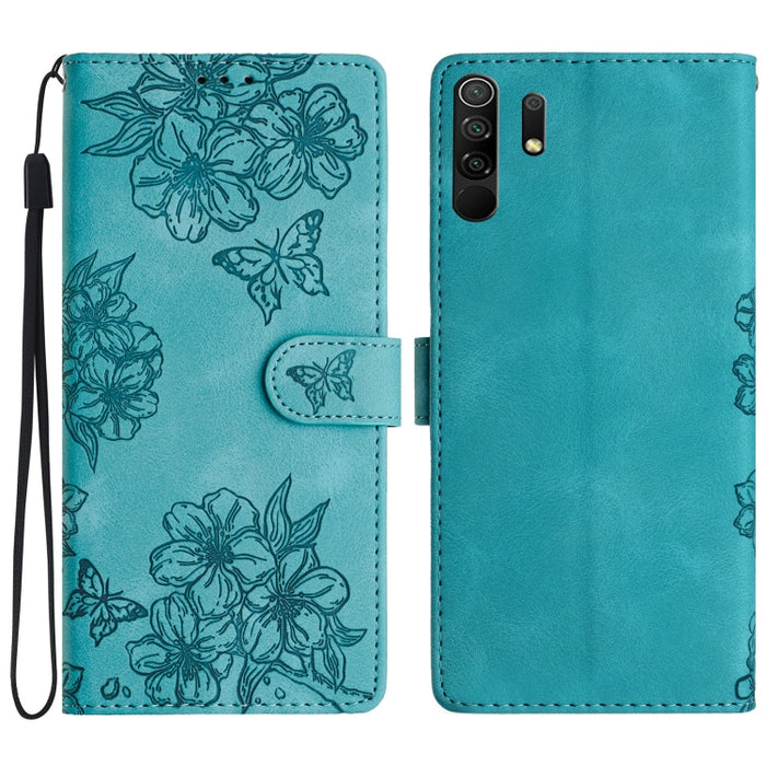 Funda para teléfono de PU con relieve de piel de mariposa y diseño de flor de cerezo, For Xiaomi Redmi 10, For Xiaomi Redmi Note 10 5G, For Xiaomi Redmi Note 10S, For Xiaomi Redmi Note 10 Pro Max, For Xiaomi Redmi Note 10 Pro, For Xiaomi Redmi Note 10 ...