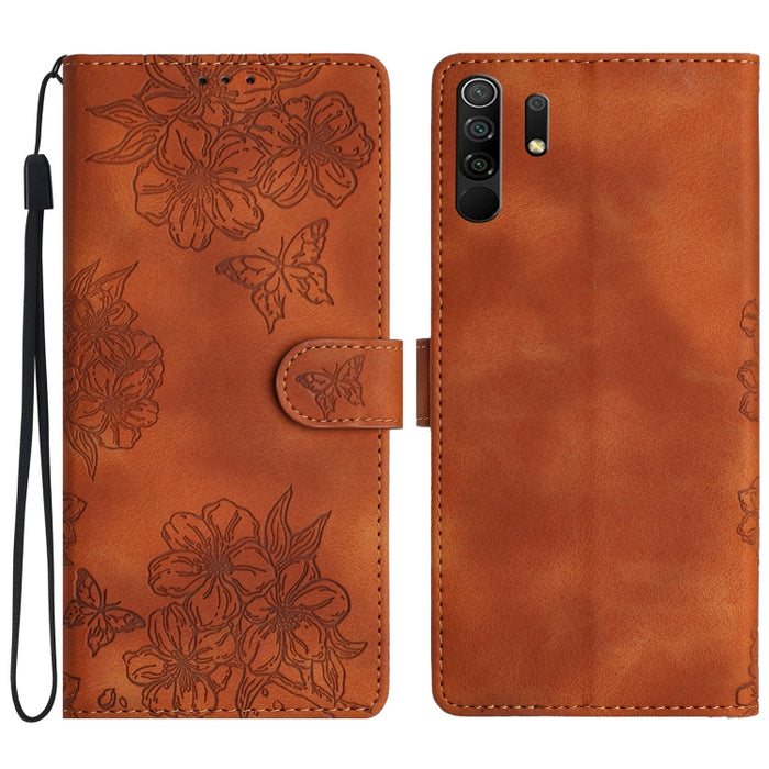 Funda para teléfono de PU con relieve de piel de mariposa y diseño de flor de cerezo, For Xiaomi Redmi 10, For Xiaomi Redmi Note 10 5G, For Xiaomi Redmi Note 10S, For Xiaomi Redmi Note 10 Pro Max, For Xiaomi Redmi Note 10 Pro, For Xiaomi Redmi Note 10 ...