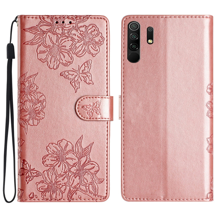 Funda para teléfono de PU con relieve de piel de mariposa y diseño de flor de cerezo, For Xiaomi Redmi 10, For Xiaomi Redmi Note 10 5G, For Xiaomi Redmi Note 10S, For Xiaomi Redmi Note 10 Pro Max, For Xiaomi Redmi Note 10 Pro, For Xiaomi Redmi Note 10 ...