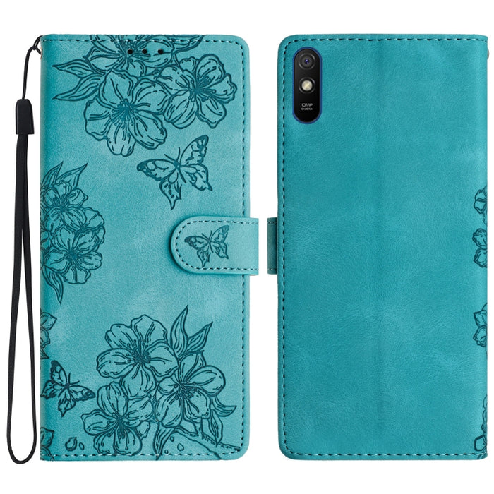 Funda para teléfono de PU con relieve de piel de mariposa y diseño de flor de cerezo, For Xiaomi Redmi 10, For Xiaomi Redmi Note 10 5G, For Xiaomi Redmi Note 10S, For Xiaomi Redmi Note 10 Pro Max, For Xiaomi Redmi Note 10 Pro, For Xiaomi Redmi Note 10 ...