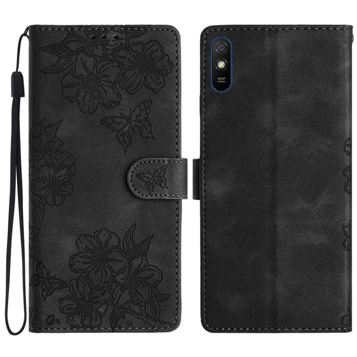 Funda para teléfono de PU con relieve de piel de mariposa y diseño de flor de cerezo, For Xiaomi Redmi 10, For Xiaomi Redmi Note 10 5G, For Xiaomi Redmi Note 10S, For Xiaomi Redmi Note 10 Pro Max, For Xiaomi Redmi Note 10 Pro, For Xiaomi Redmi Note 10 ...
