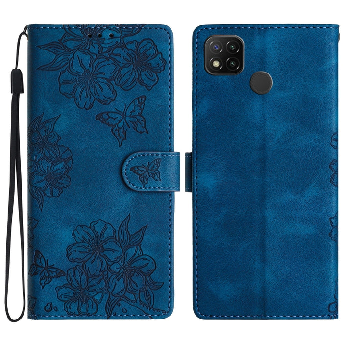 Funda para teléfono de PU con relieve de piel de mariposa y diseño de flor de cerezo, For Xiaomi Redmi 10, For Xiaomi Redmi Note 10 5G, For Xiaomi Redmi Note 10S, For Xiaomi Redmi Note 10 Pro Max, For Xiaomi Redmi Note 10 Pro, For Xiaomi Redmi Note 10 ...