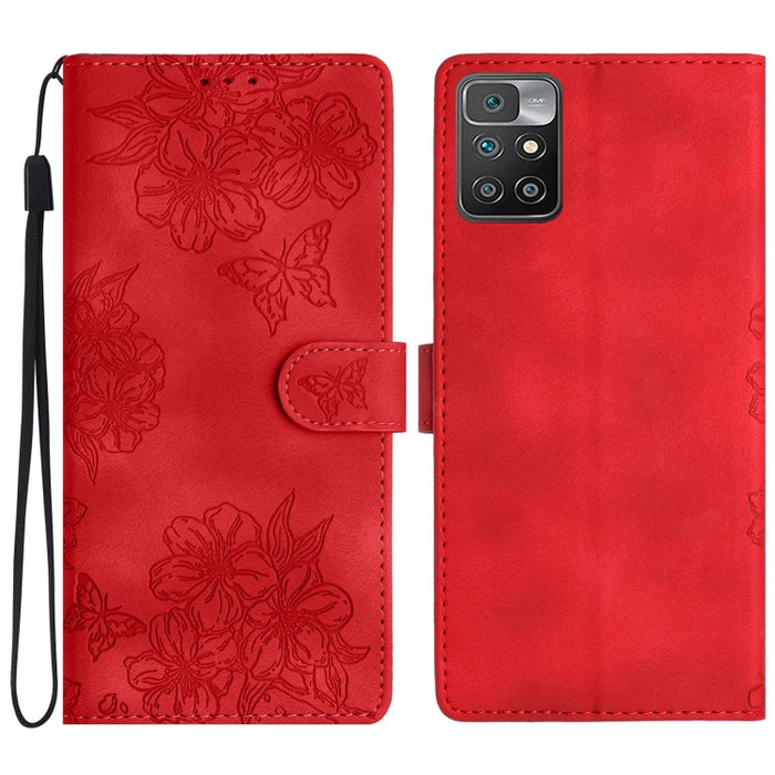 Funda para teléfono de PU con relieve de piel de mariposa y diseño de flor de cerezo, For Xiaomi Redmi 13C 4G Global, For Xiaomi Redmi 12, For Xiaomi Redmi Note 12S, For Xiaomi Redmi Note 12 Global, For Xiaomi Redmi Note 12 Pro Global, For Xiaomi Redmi...