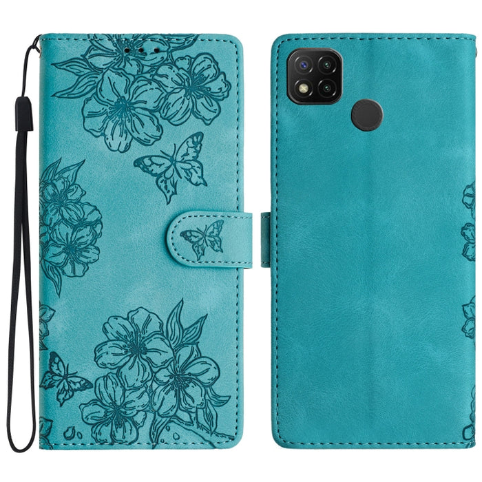 Funda para teléfono de PU con relieve de piel de mariposa y diseño de flor de cerezo, For Xiaomi Redmi 13C 4G Global, For Xiaomi Redmi 12, For Xiaomi Redmi Note 12S, For Xiaomi Redmi Note 12 Global, For Xiaomi Redmi Note 12 Pro Global, For Xiaomi Redmi...