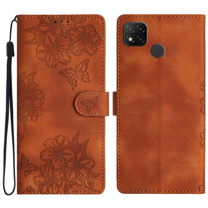 Funda para teléfono de PU con relieve de piel de mariposa y diseño de flor de cerezo, For Xiaomi Redmi 13C 4G Global, For Xiaomi Redmi 12, For Xiaomi Redmi Note 12S, For Xiaomi Redmi Note 12 Global, For Xiaomi Redmi Note 12 Pro Global, For Xiaomi Redmi...