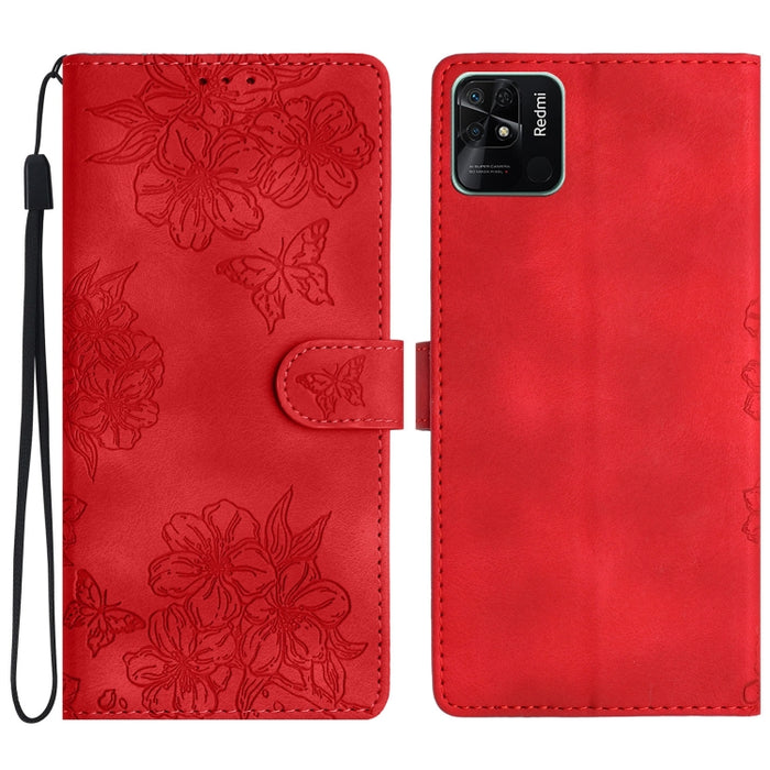 Funda para teléfono de PU con relieve de piel de mariposa y diseño de flor de cerezo, For Xiaomi Redmi 13C 4G Global, For Xiaomi Redmi 12, For Xiaomi Redmi Note 12S, For Xiaomi Redmi Note 12 Global, For Xiaomi Redmi Note 12 Pro Global, For Xiaomi Redmi...