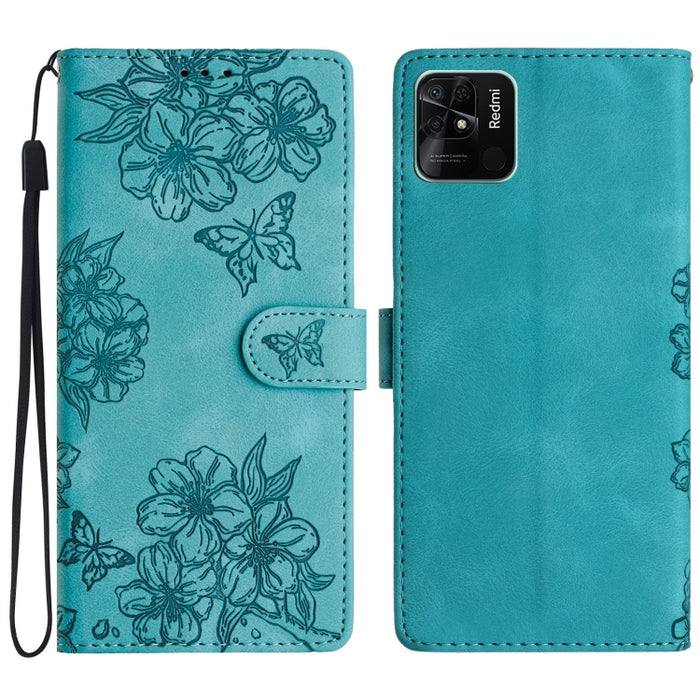 Funda para teléfono de PU con relieve de piel de mariposa y diseño de flor de cerezo, For Xiaomi Redmi 13C 4G Global, For Xiaomi Redmi 12, For Xiaomi Redmi Note 12S, For Xiaomi Redmi Note 12 Global, For Xiaomi Redmi Note 12 Pro Global, For Xiaomi Redmi...