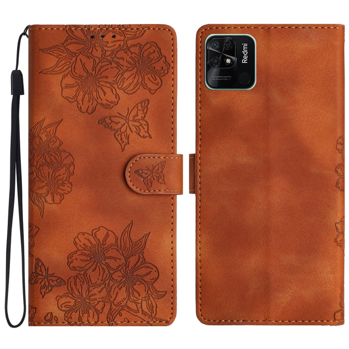 Funda para teléfono de PU con relieve de piel de mariposa y diseño de flor de cerezo, For Xiaomi Redmi 13C 4G Global, For Xiaomi Redmi 12, For Xiaomi Redmi Note 12S, For Xiaomi Redmi Note 12 Global, For Xiaomi Redmi Note 12 Pro Global, For Xiaomi Redmi...