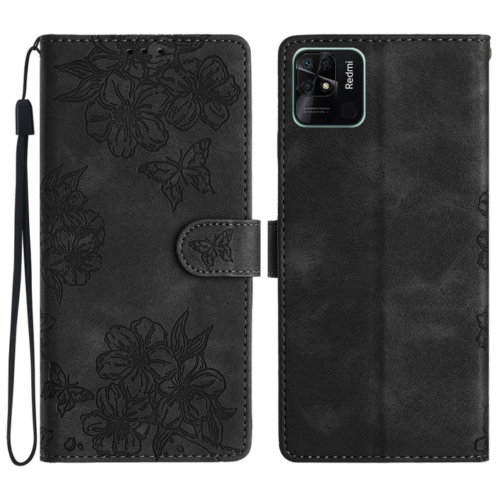 Funda para teléfono de PU con relieve de piel de mariposa y diseño de flor de cerezo, For Xiaomi Redmi 13C 4G Global, For Xiaomi Redmi 12, For Xiaomi Redmi Note 12S, For Xiaomi Redmi Note 12 Global, For Xiaomi Redmi Note 12 Pro Global, For Xiaomi Redmi...