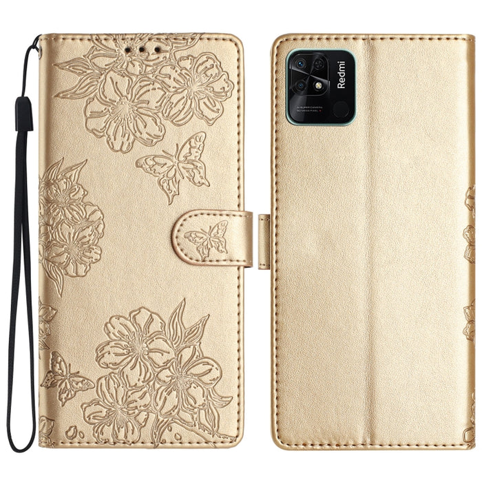 Funda para teléfono de PU con relieve de piel de mariposa y diseño de flor de cerezo, For Xiaomi Redmi 13C 4G Global, For Xiaomi Redmi 12, For Xiaomi Redmi Note 12S, For Xiaomi Redmi Note 12 Global, For Xiaomi Redmi Note 12 Pro Global, For Xiaomi Redmi...