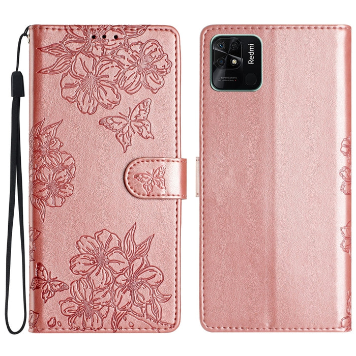 Funda para teléfono de PU con relieve de piel de mariposa y diseño de flor de cerezo, For Xiaomi Redmi 13C 4G Global, For Xiaomi Redmi 12, For Xiaomi Redmi Note 12S, For Xiaomi Redmi Note 12 Global, For Xiaomi Redmi Note 12 Pro Global, For Xiaomi Redmi...