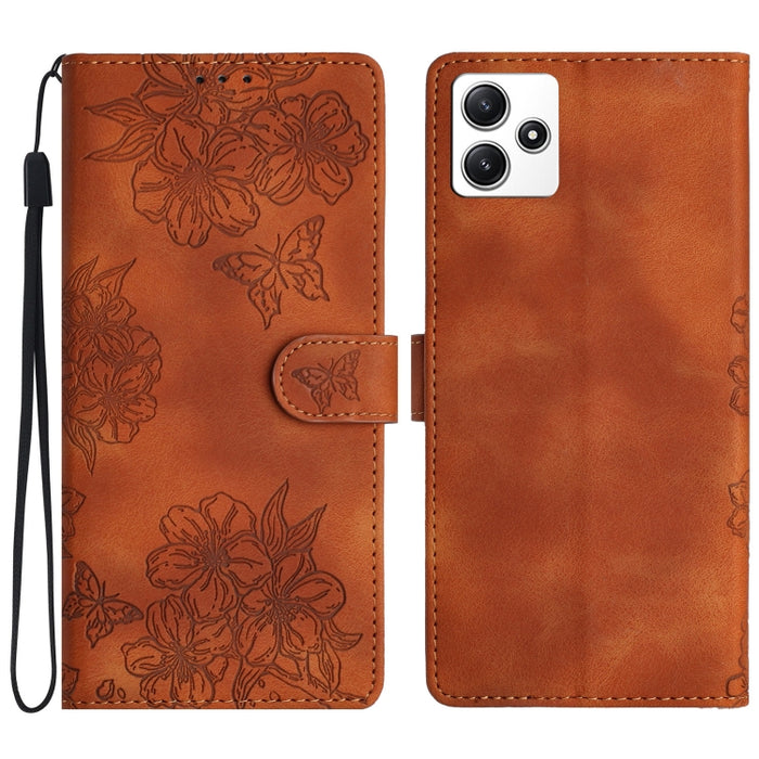 Funda para teléfono de PU con relieve de piel de mariposa y diseño de flor de cerezo, For Xiaomi Redmi 13C 4G Global, For Xiaomi Redmi 12, For Xiaomi Redmi Note 12S, For Xiaomi Redmi Note 12 Global, For Xiaomi Redmi Note 12 Pro Global, For Xiaomi Redmi...