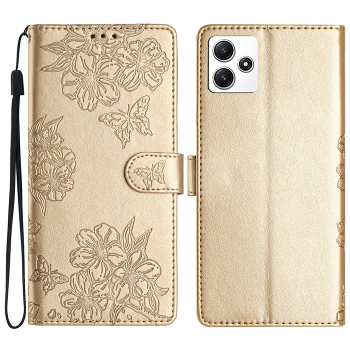 Funda para teléfono de PU con relieve de piel de mariposa y diseño de flor de cerezo, For Xiaomi Redmi 13C 4G Global, For Xiaomi Redmi 12, For Xiaomi Redmi Note 12S, For Xiaomi Redmi Note 12 Global, For Xiaomi Redmi Note 12 Pro Global, For Xiaomi Redmi...