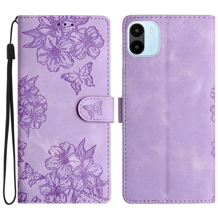 Funda para teléfono de PU con relieve de piel de mariposa y diseño de flor de cerezo, For Xiaomi Redmi 13C 4G Global, For Xiaomi Redmi 12, For Xiaomi Redmi Note 12S, For Xiaomi Redmi Note 12 Global, For Xiaomi Redmi Note 12 Pro Global, For Xiaomi Redmi...