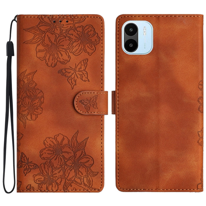 Funda para teléfono de PU con relieve de piel de mariposa y diseño de flor de cerezo, For Xiaomi Redmi 13C 4G Global, For Xiaomi Redmi 12, For Xiaomi Redmi Note 12S, For Xiaomi Redmi Note 12 Global, For Xiaomi Redmi Note 12 Pro Global, For Xiaomi Redmi...