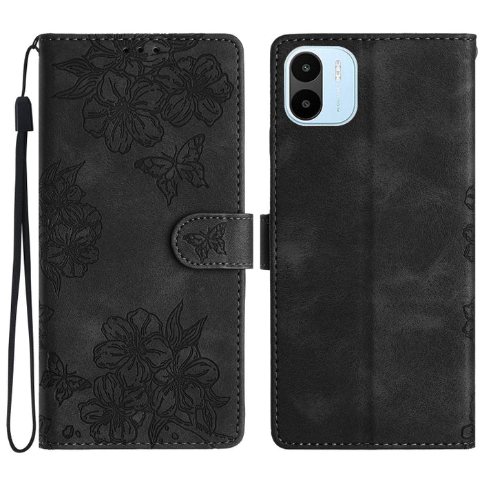 Funda para teléfono de PU con relieve de piel de mariposa y diseño de flor de cerezo, For Xiaomi Redmi 13C 4G Global, For Xiaomi Redmi 12, For Xiaomi Redmi Note 12S, For Xiaomi Redmi Note 12 Global, For Xiaomi Redmi Note 12 Pro Global, For Xiaomi Redmi...