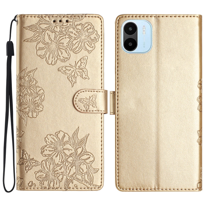 Funda para teléfono de PU con relieve de piel de mariposa y diseño de flor de cerezo, For Xiaomi Redmi 13C 4G Global, For Xiaomi Redmi 12, For Xiaomi Redmi Note 12S, For Xiaomi Redmi Note 12 Global, For Xiaomi Redmi Note 12 Pro Global, For Xiaomi Redmi...