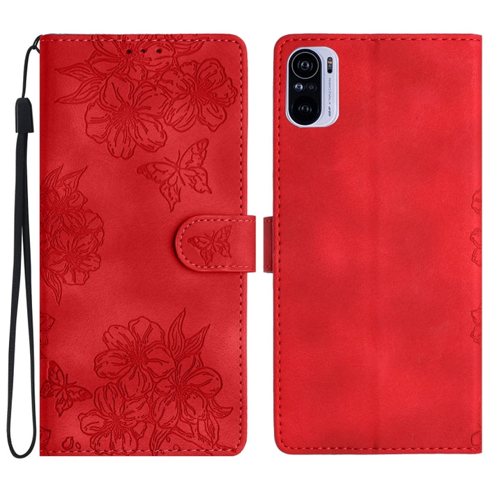 Funda para teléfono de PU con relieve de piel de mariposa y diseño de flor de cerezo, For Xiaomi Redmi 10, For Xiaomi Redmi Note 10 5G, For Xiaomi Redmi Note 10S, For Xiaomi Redmi Note 10 Pro Max, For Xiaomi Redmi Note 10 Pro, For Xiaomi Redmi Note 10 ...